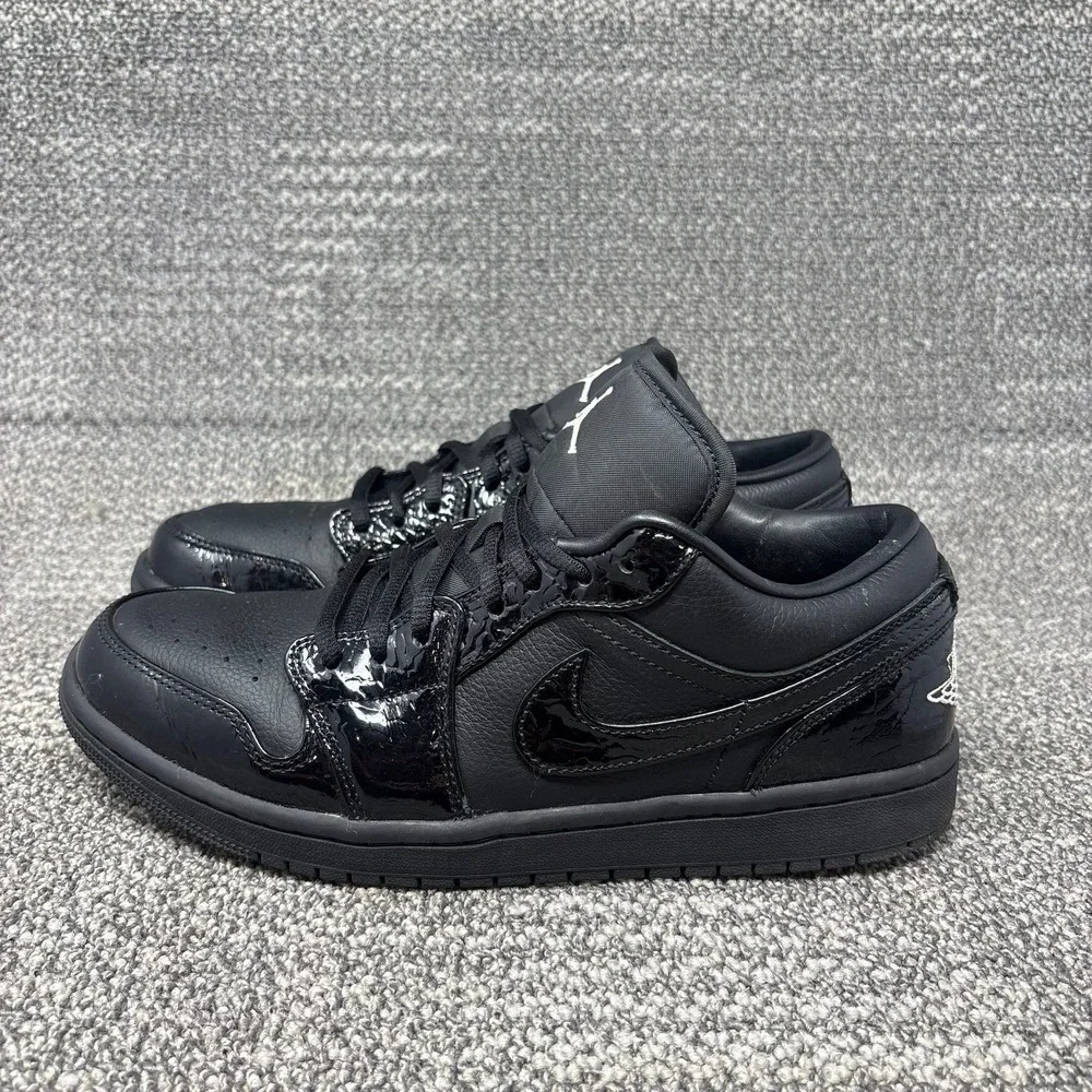 Air Jordan 1 Low SE Black Patent Elephant Shoes Mens 10 Womens 11.5 HJ7743-010
